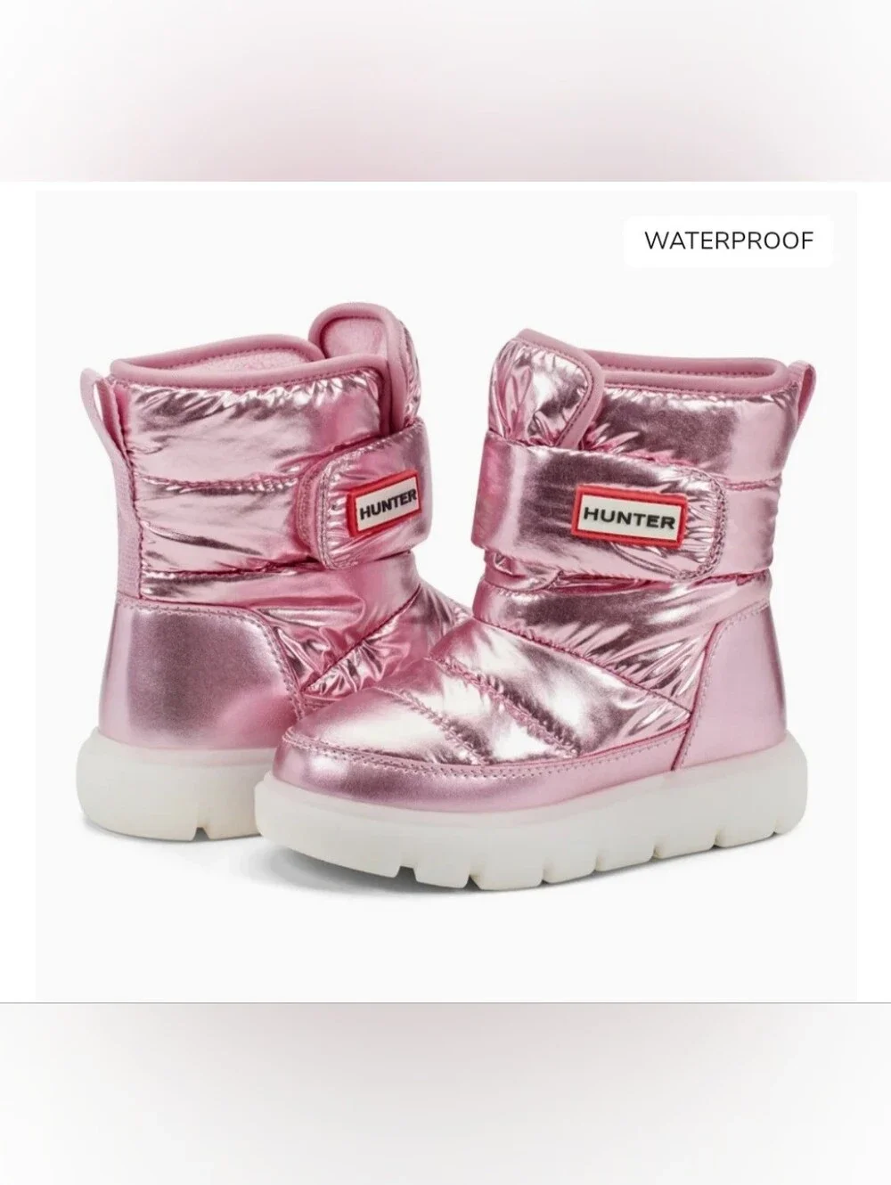 Hunter NWOB Kids' Waterproof Metallic Pink Snow Boots Size 6